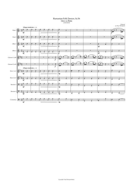 Bartók: Rumanian Folk Dances Sz.56 (Complete) -symphonic wind dectet image number null
