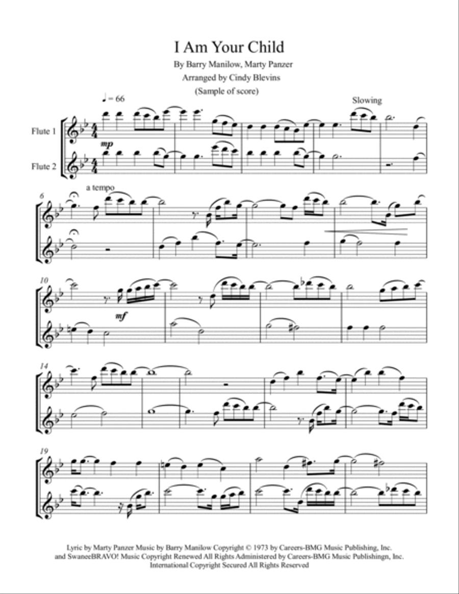 I Am Your Child Flute Duet scores gallery preview page 2