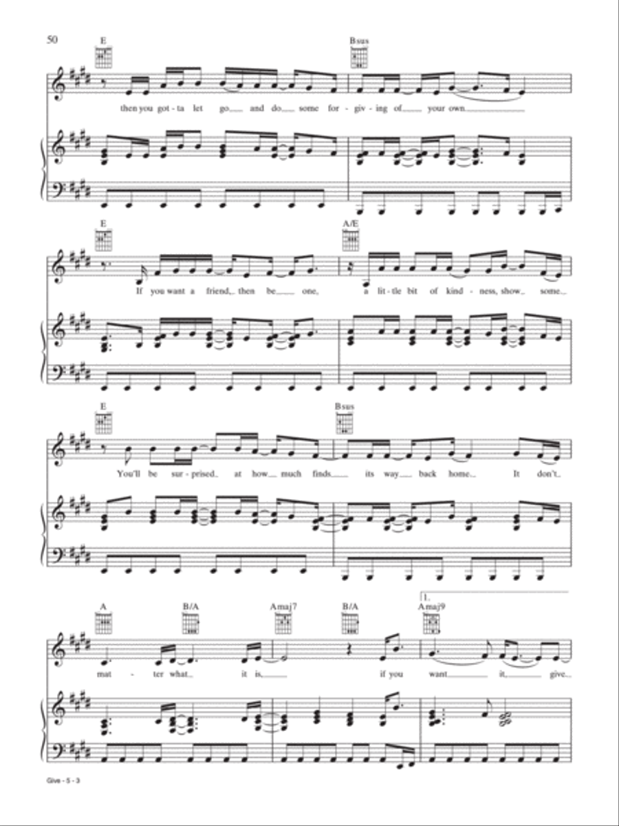 Give Piano, Vocal, Guitar scores gallery preview page 3