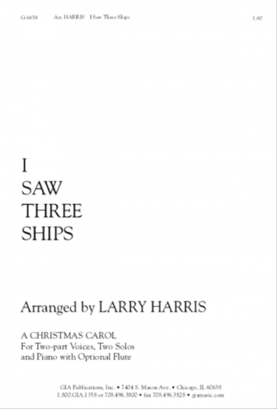 I Saw Three Ships I Saw Three Ships 2-Part scores gallery preview page 1
