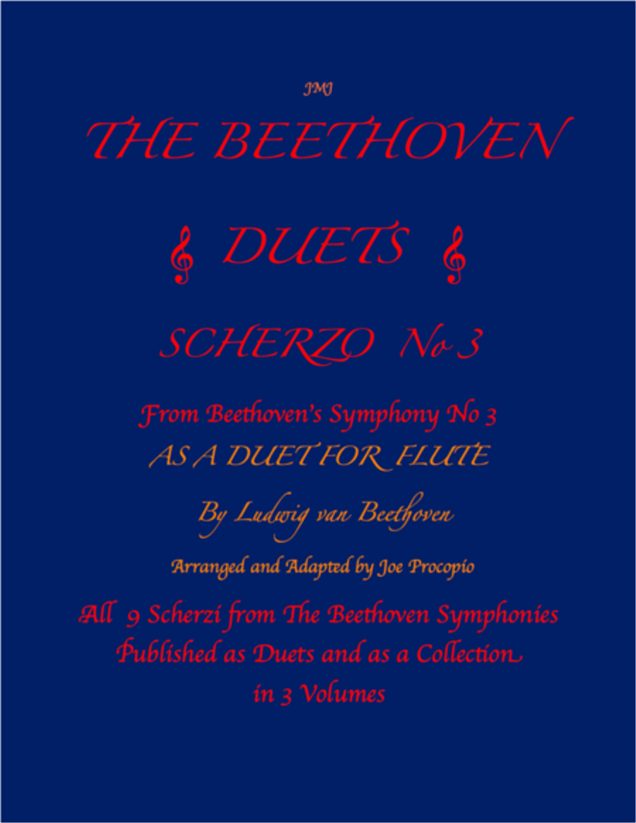The Beethoven Duets For Flute Scherzo No. 3 Woodwind Duet scores gallery preview page 1