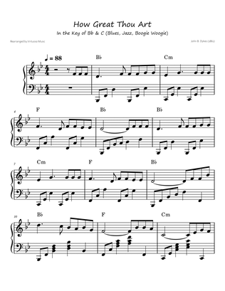 How Great Thou Art (easy jazz up in key of Bb and C)