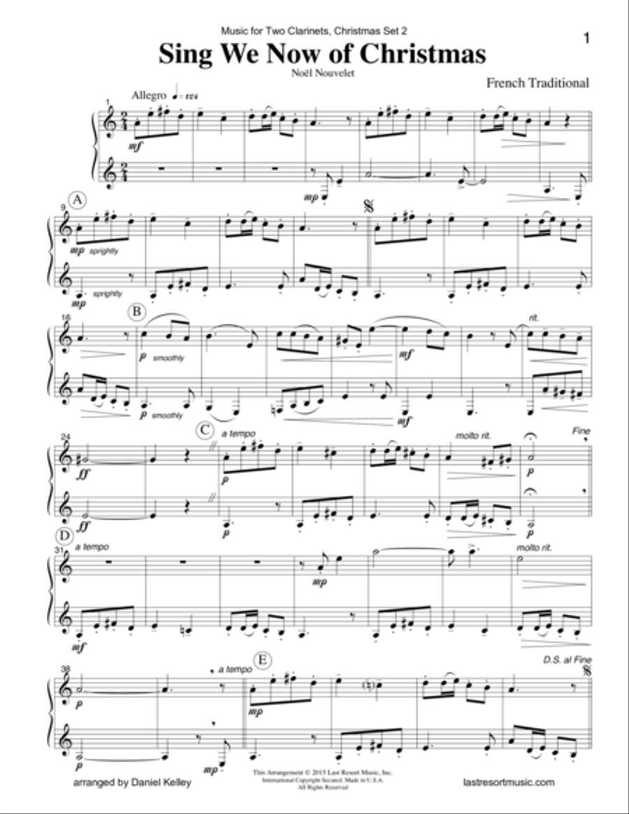 Christmas Duets for Clarinet - Set 2 - Music for Two Clarinets Clarinet Duet scores gallery preview page 3