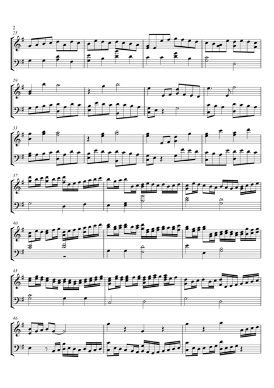 Johann Pachelbel - Canon in D - G major key Small Ensemble scores gallery preview page 2