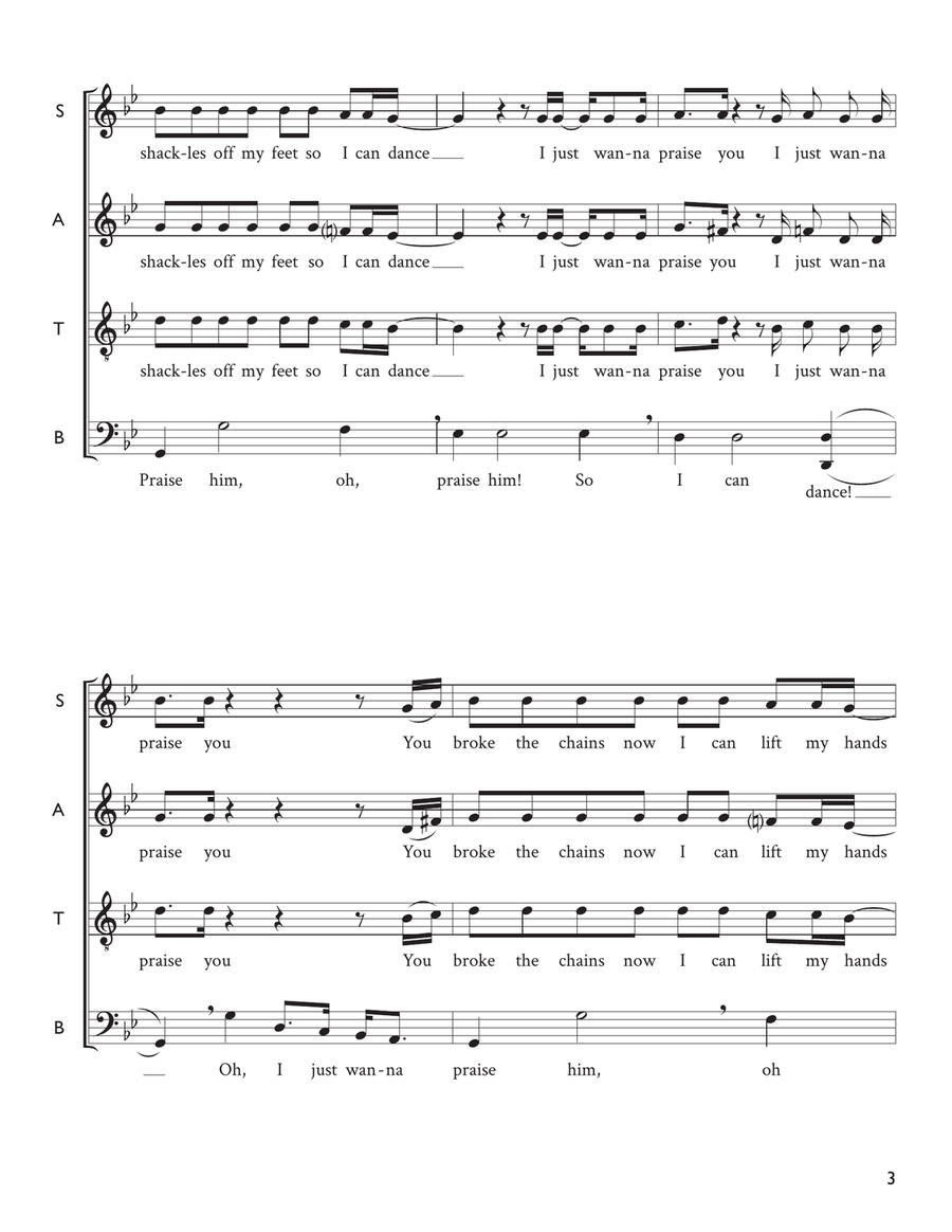 Shackles (praise You) 4-Part scores gallery preview page 3