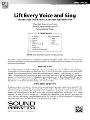 Book cover for Lift Every Voice and Sing: Score