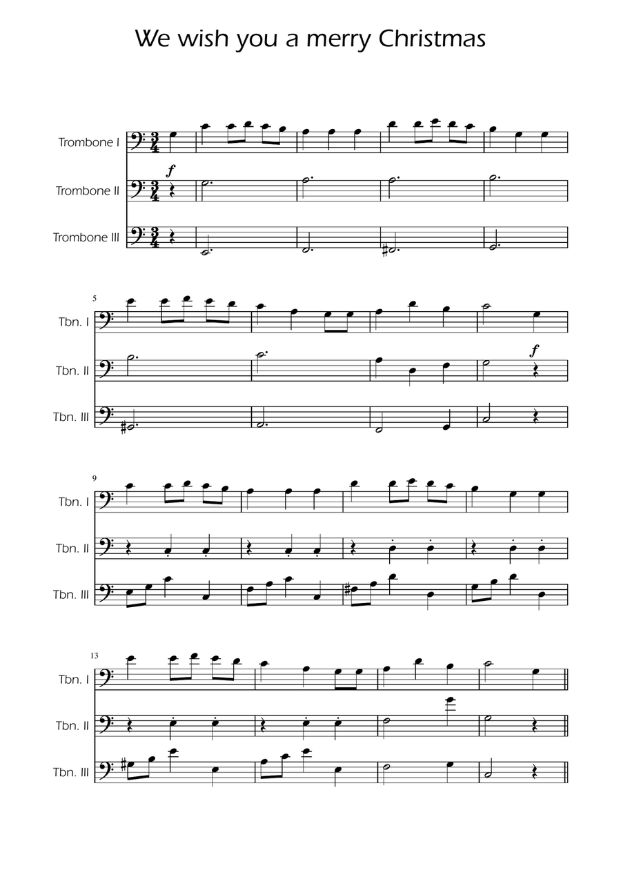We Wish You a Merry Christmas - Trombone Trio