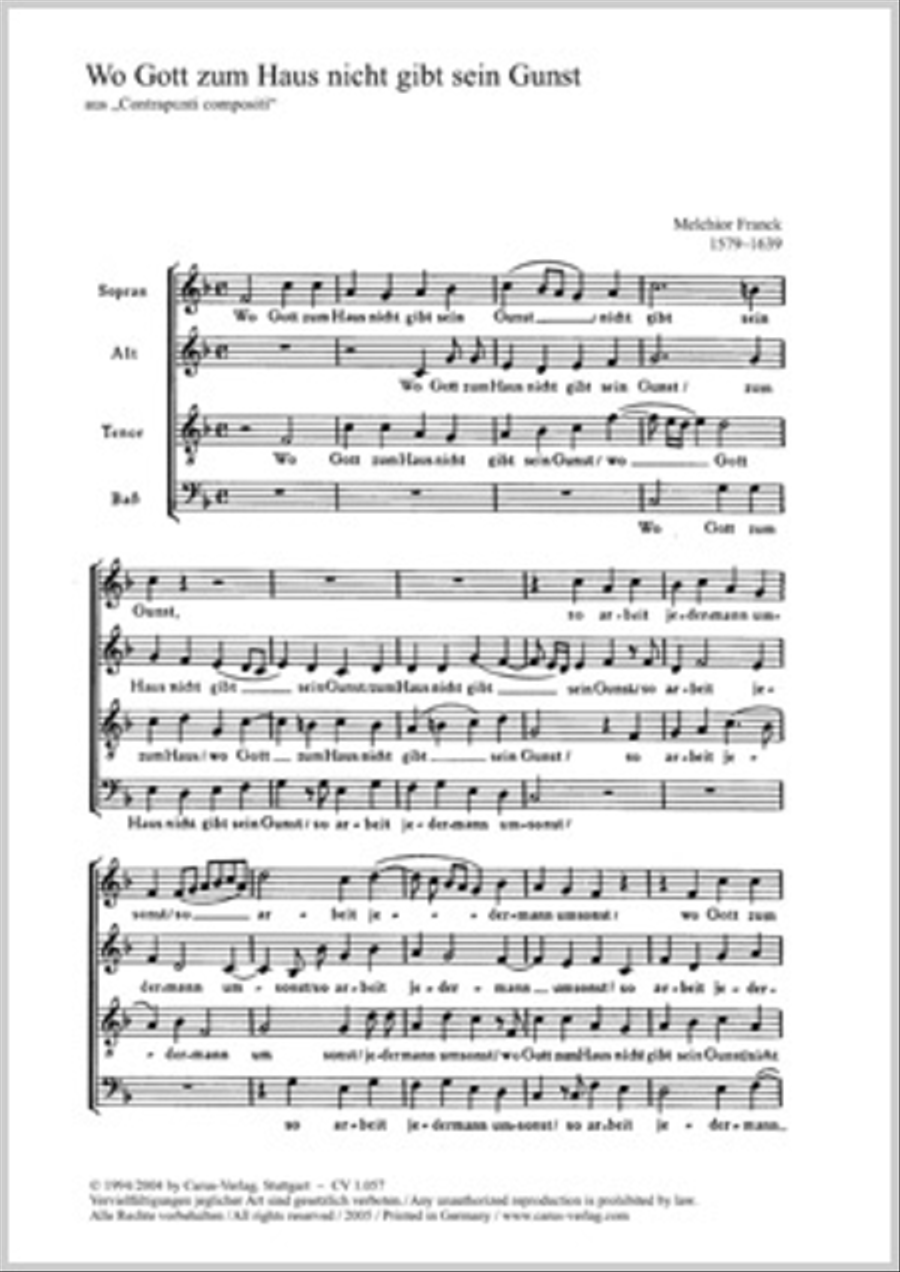 Wo Gott zum Haus nicht gibt sein Gunst 4-Part scores gallery preview page 1