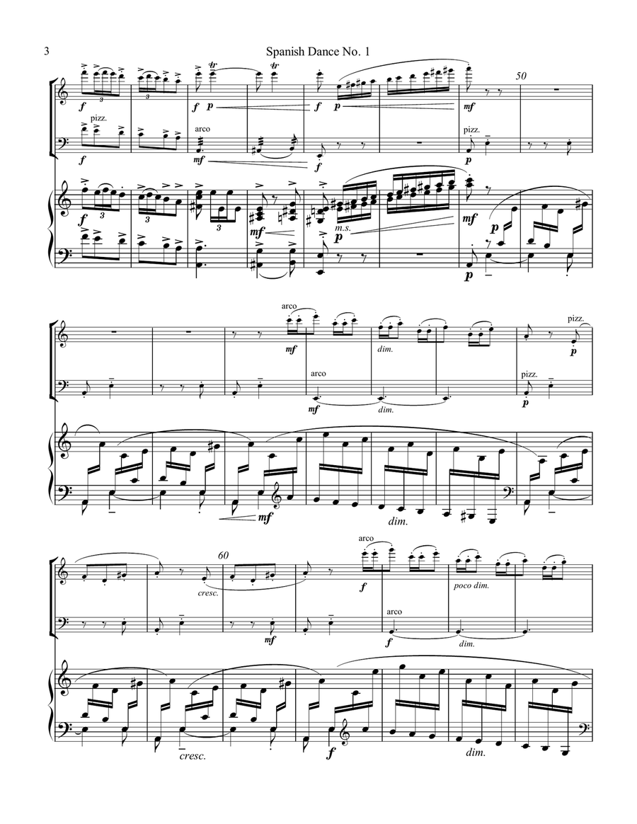 Spanish Dance No. 1, Danza from La vida breve for piano trio Piano Trio scores gallery preview page 4