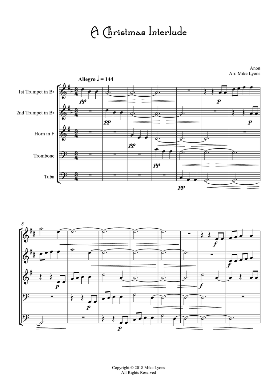 Brass Quintet - Christmas Interlude Brass Quintet scores gallery preview page 3