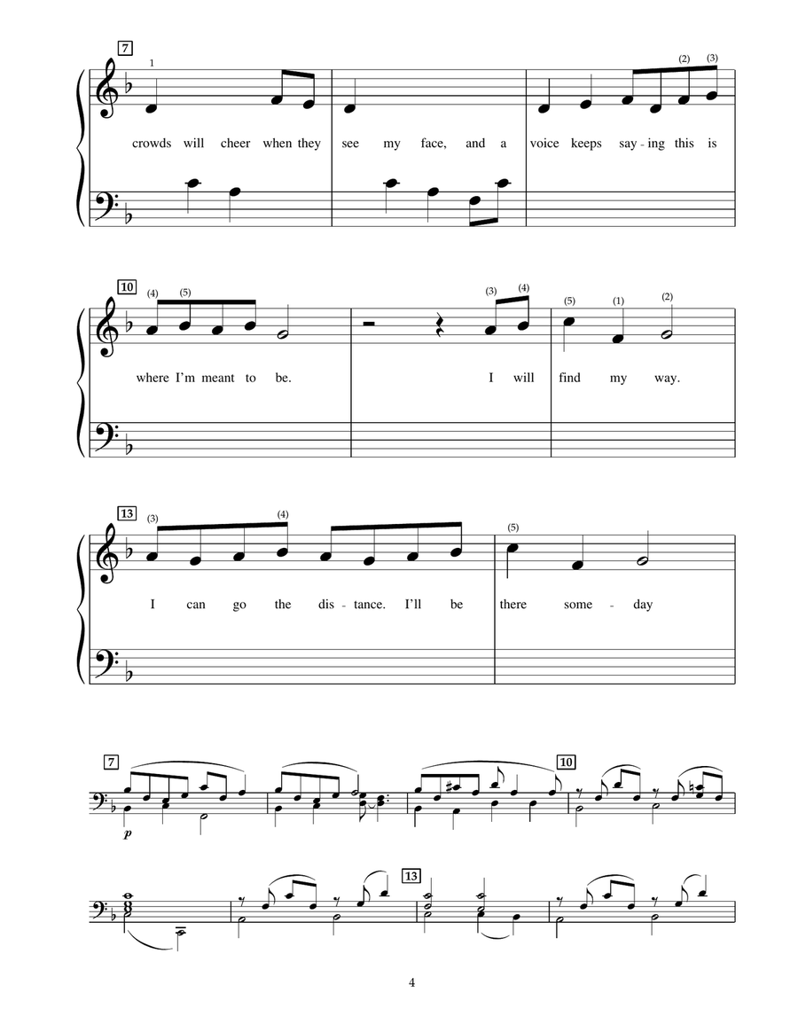 Go The Distance (from Hercules) Piano scores gallery preview page 2
