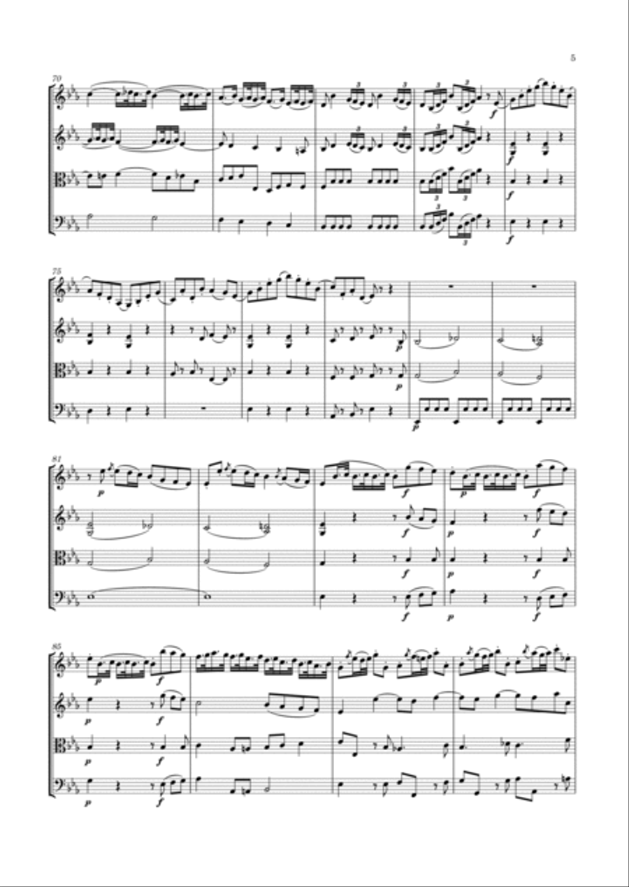 Haydn - String Quartet in E flat major, Hob.III:20 ; Op.9 No.2 String Quartet scores gallery preview page 6