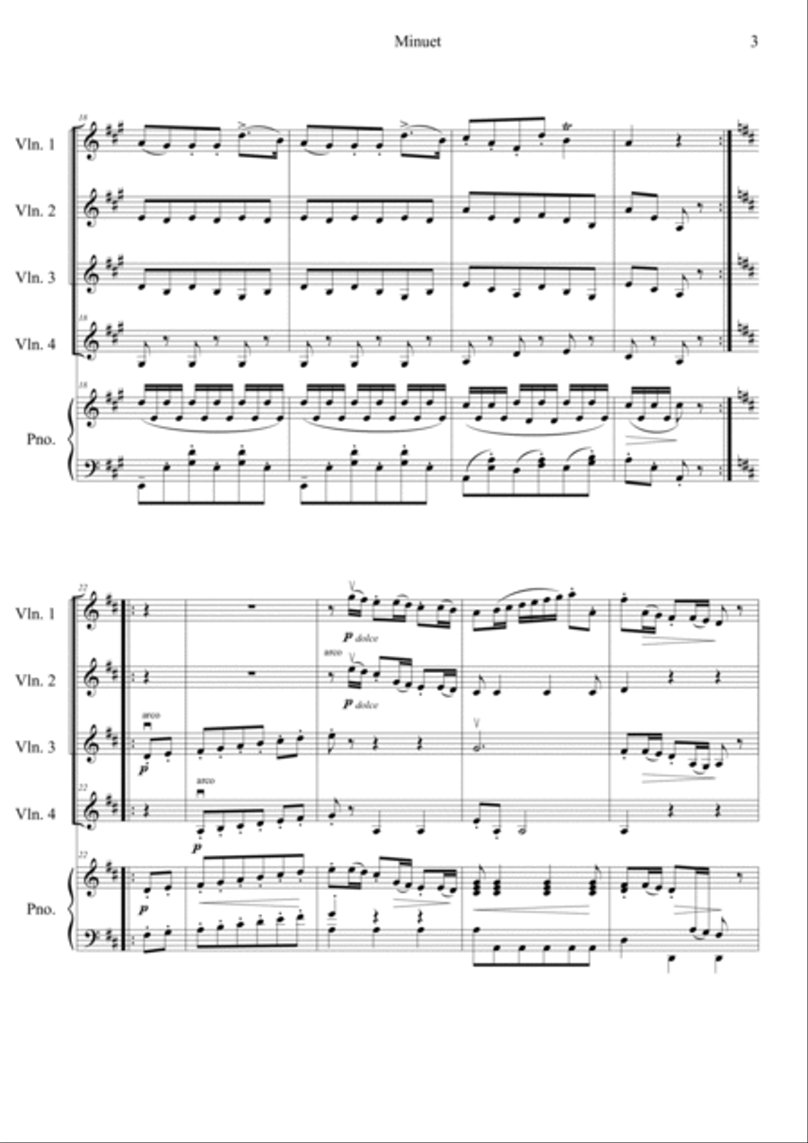 Minuet Minuet Violin Solo scores gallery preview page 3