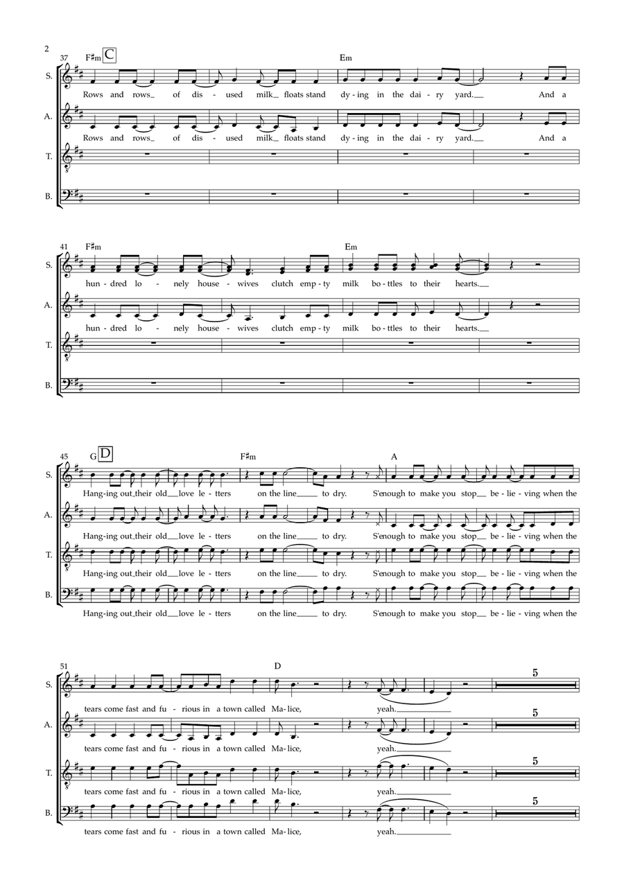Town Called Malice 4-Part scores gallery preview page 2