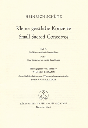 Small Sacred Concertos, Volume 7