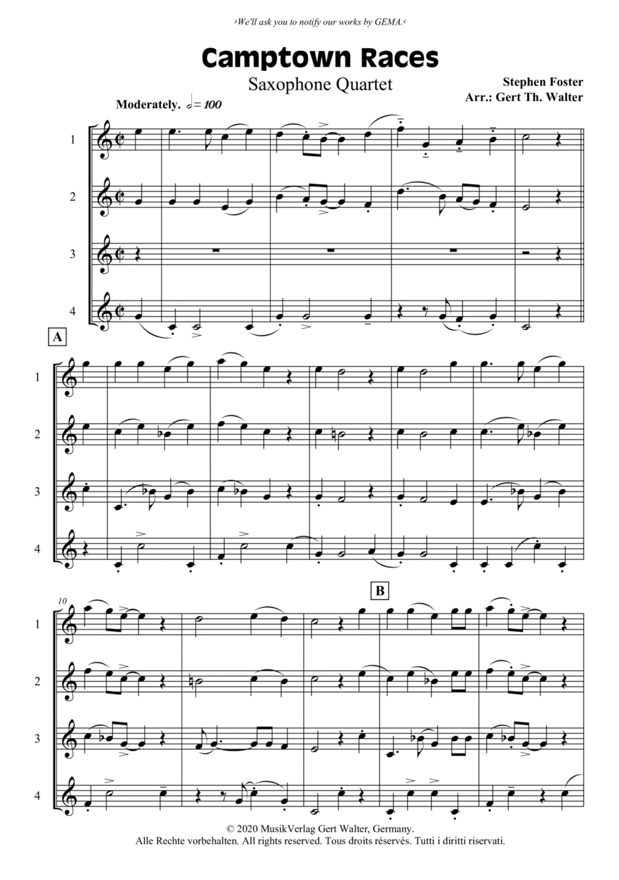 Camptown Races Camptown Races Woodwind Ensemble scores gallery preview page 1