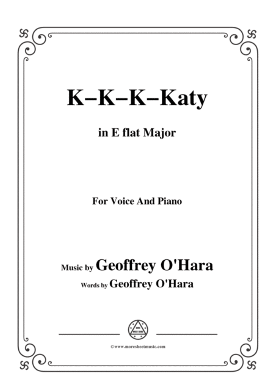 Geoffrey O'Hara-K-K-K-Katy,in E flat Major,for Voice and Piano Voice Solo scores gallery preview page 1