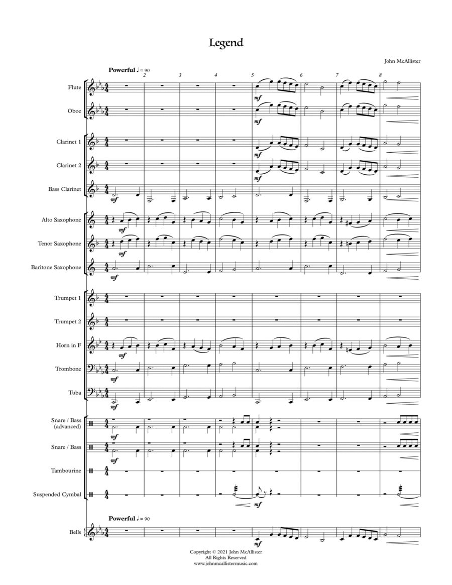 Legend - A piece for young concert band Concert Band scores gallery preview page 1