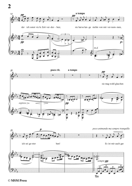 Mahler-Ich bin der Welt abhanden gekommen in E flat Major,for Voice and Piano image number null
