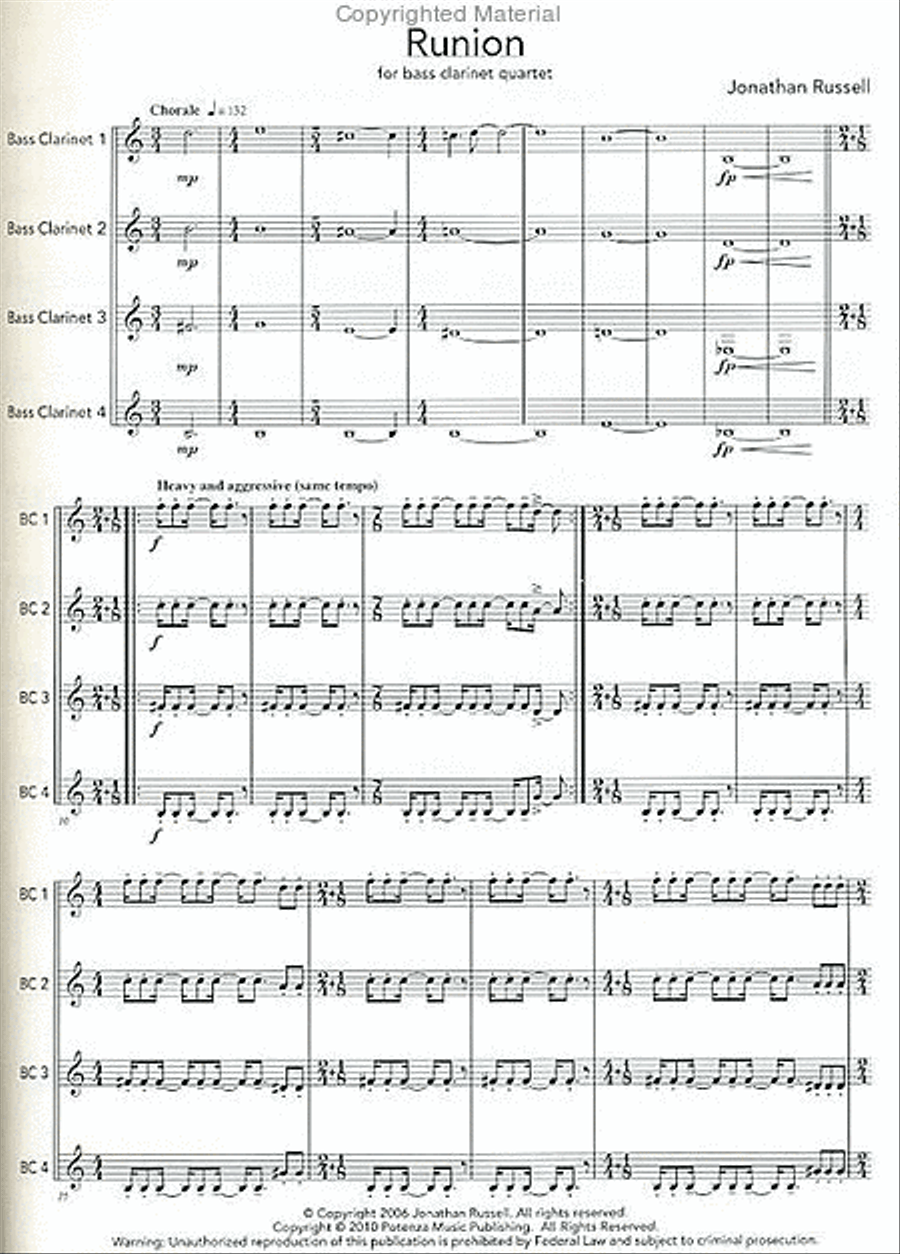 Runion Clarinet Quartet scores gallery preview page 2