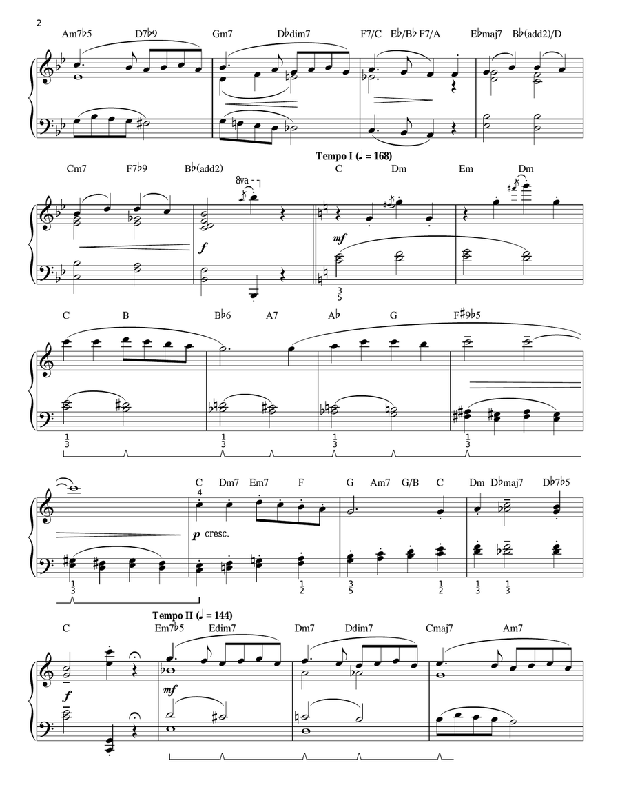Ding Dong! Merrily On High! [Jazz version] (arr. Phillip Keveren) Piano Solo scores gallery preview page 2