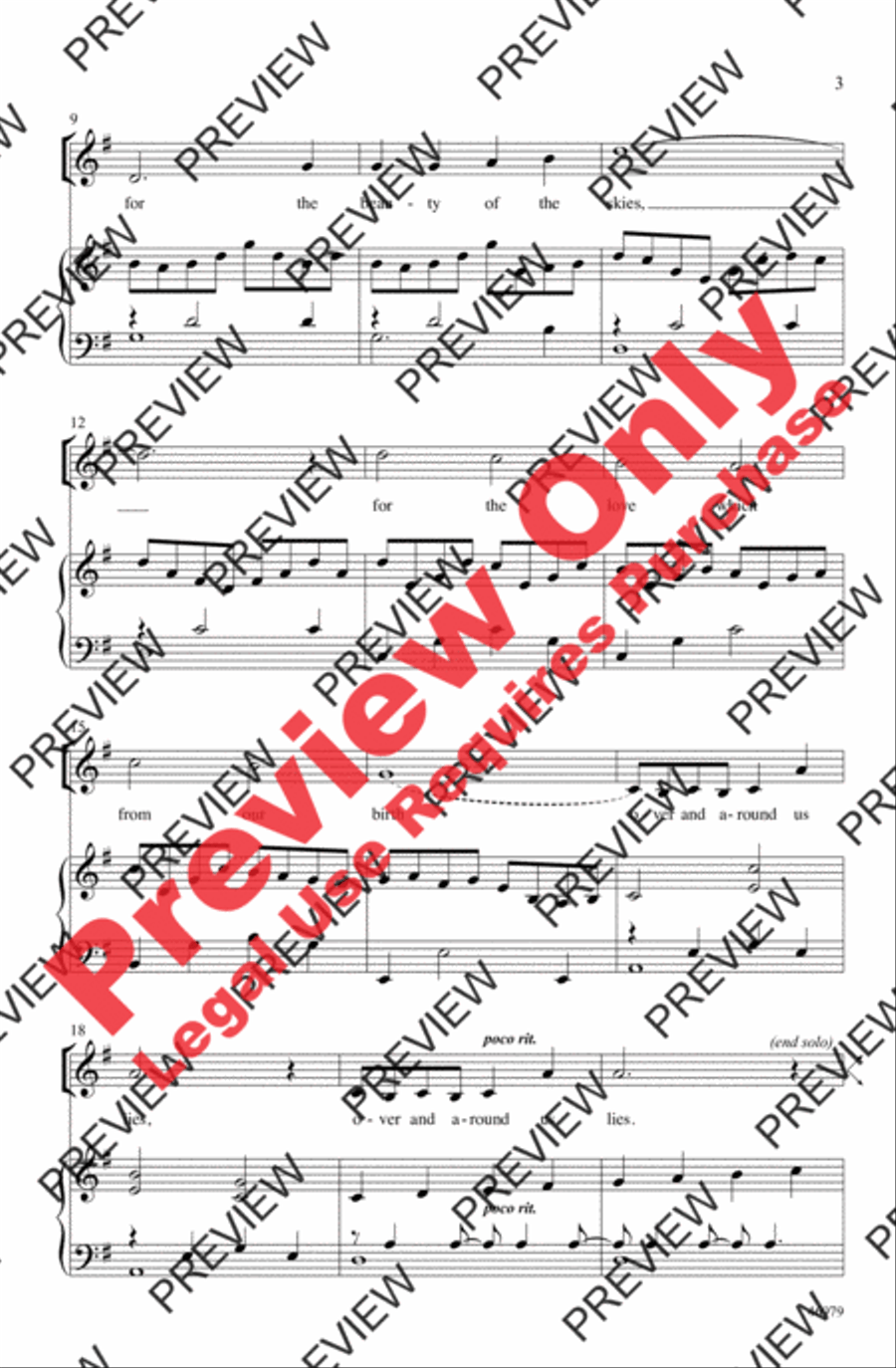 For the Beauty of the Earth Women's Choir scores gallery preview page 3