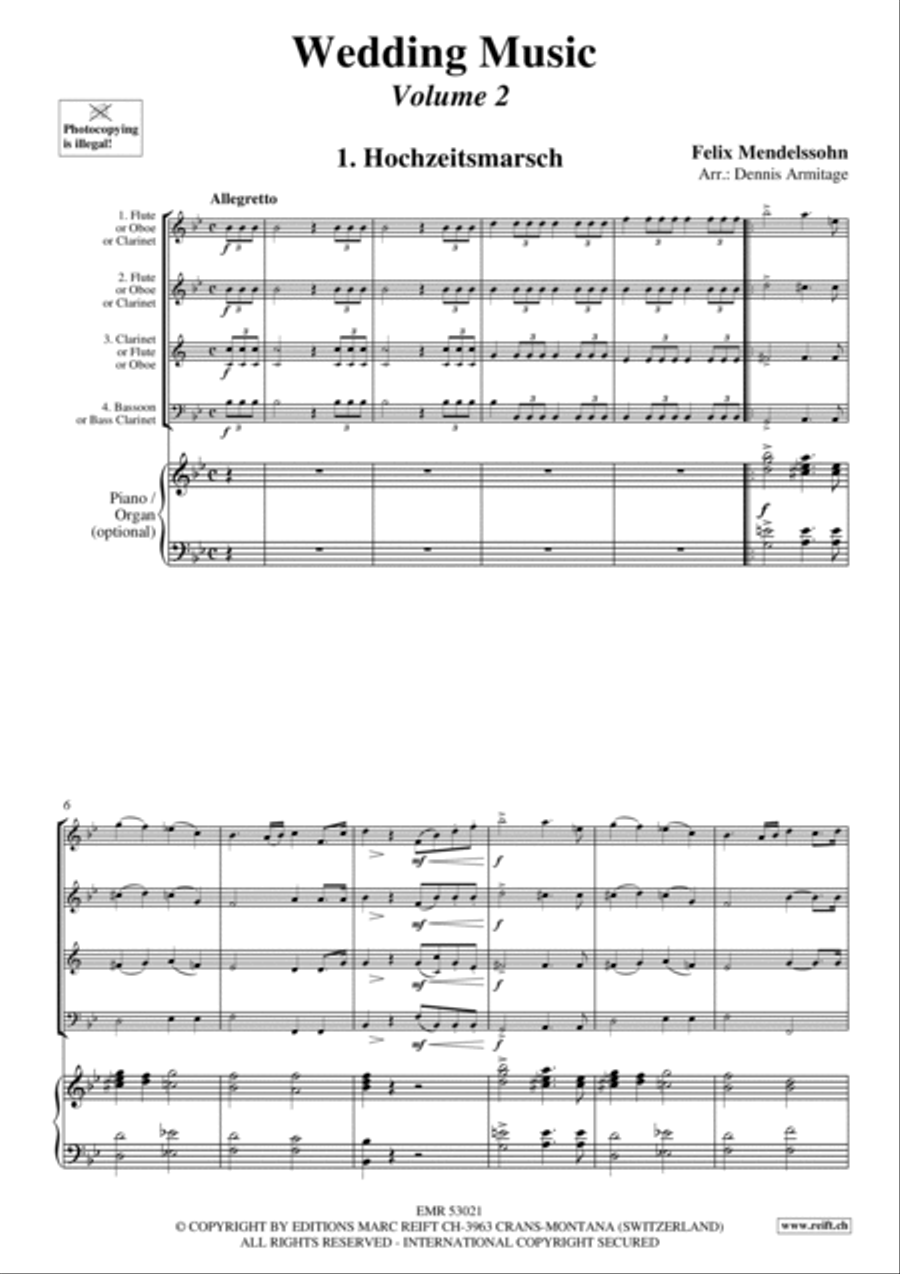Wedding Music Volume 2 Wedding Music Volume 2 Woodwind Quartet scores gallery preview page 2