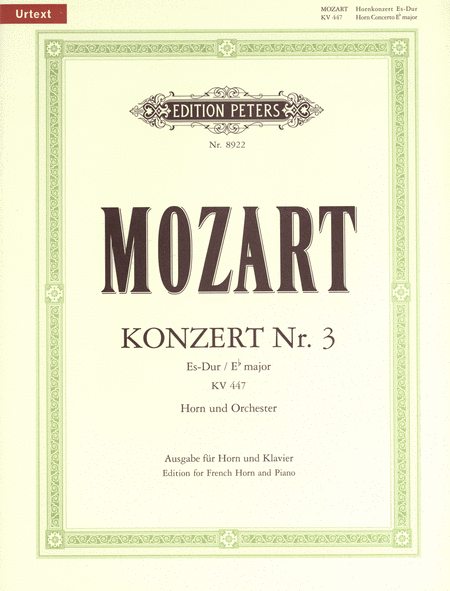 Horn Concerto No. 3 in E flat K447 (Edition for Horn and Piano)