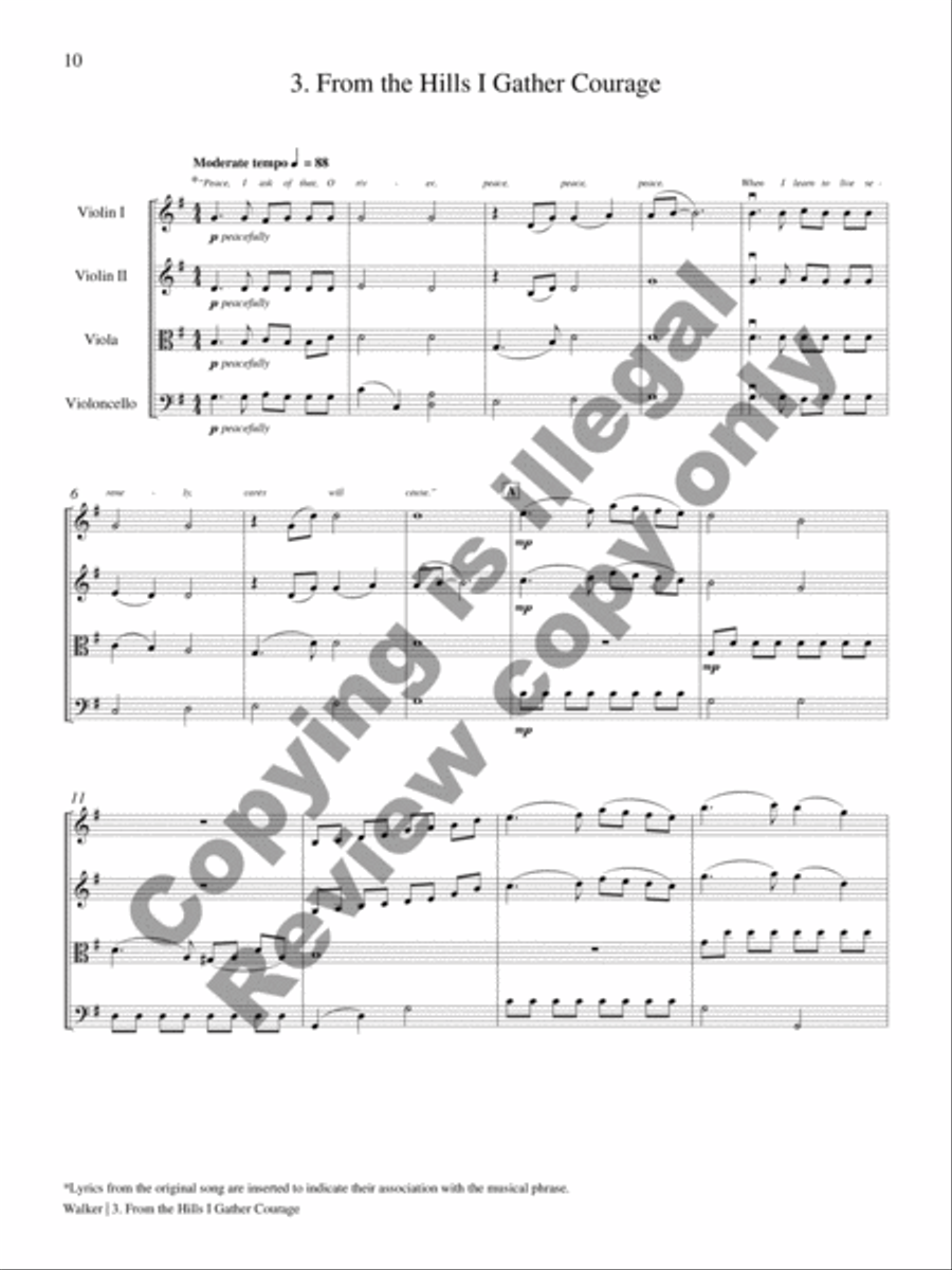 The Dove and Other Songs of Peace String Quartet scores gallery preview page 8
