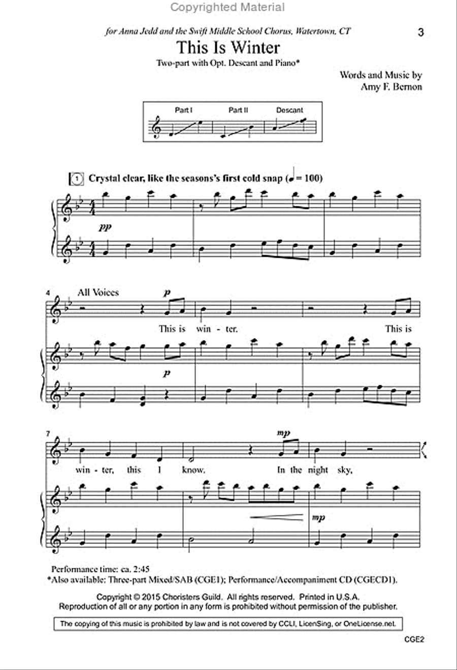 This Is Winter (Two-part with opt. descant) 2-Part scores gallery preview page 2