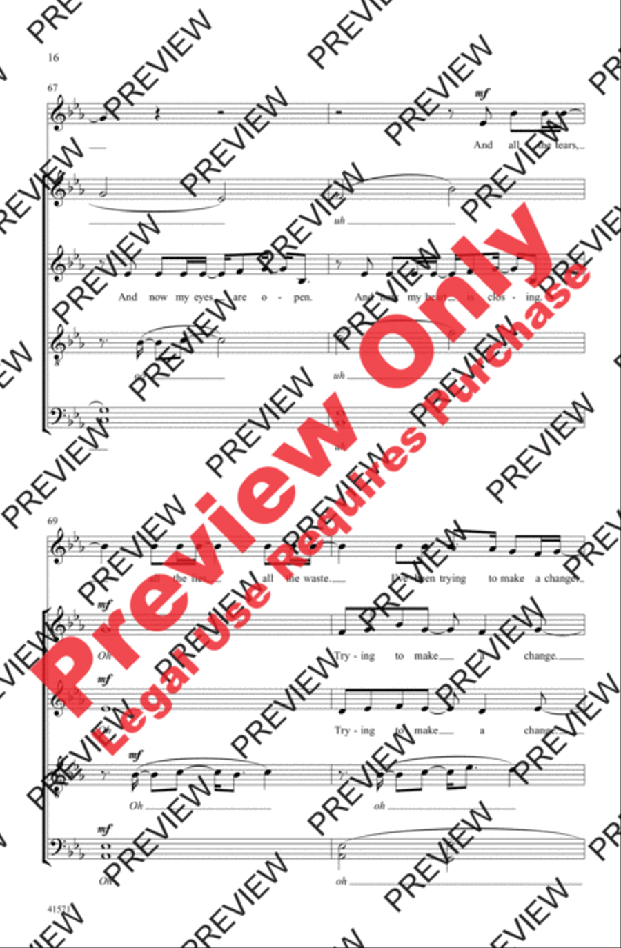 I Need Your Love 4-Part scores gallery preview page 16
