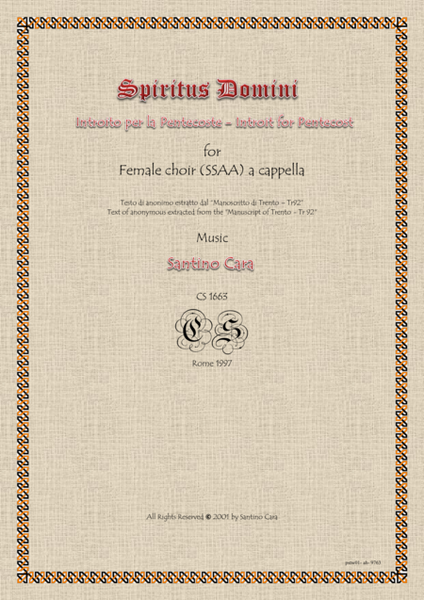 Spiritus Domini - Introit for female choir a cappella image number null