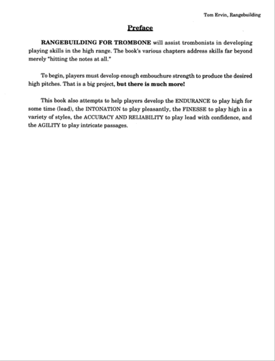 Rangebuilding on the Trombone by Tom Ervin Trombone Solo scores gallery preview page 4