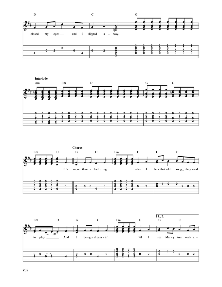 More Than A Feeling Guitar Tablature scores gallery preview page 2