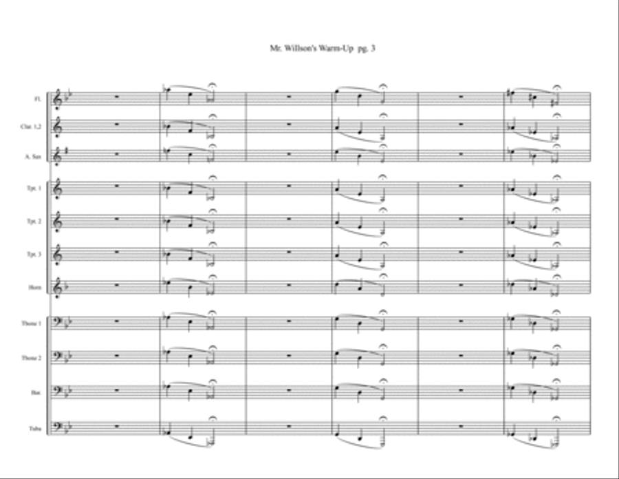Mr. Willson's Warm Up Mr. Willson's Warm Up Marching Band scores gallery preview page 4