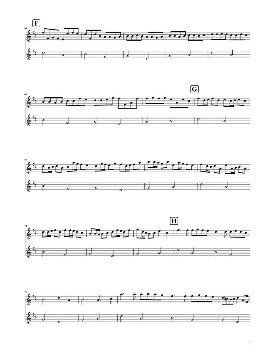 Canon in D - Flute Duet Flute Duet scores gallery preview page 3