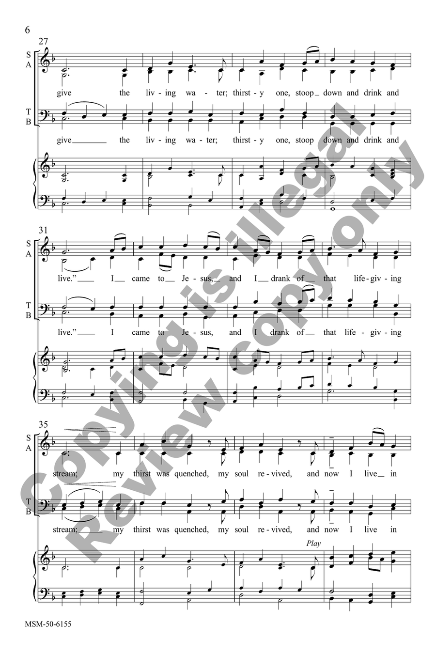 I Heard the Voice of Jesus Say (Choral Score) 4-Part scores gallery preview page 5