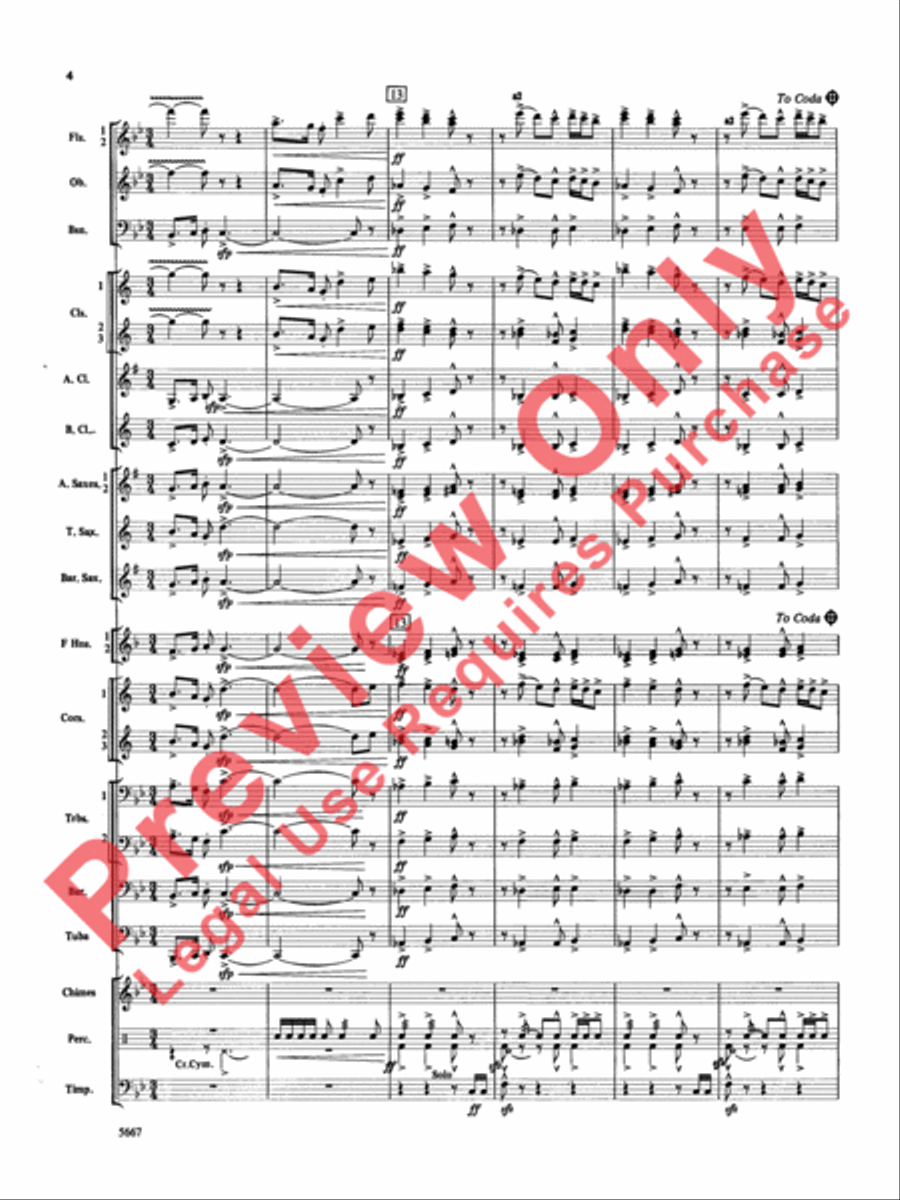 Jackson Lake Overture Concert Band scores gallery preview page 5