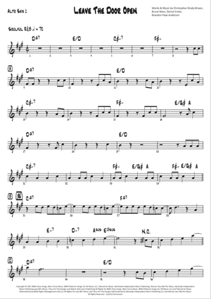 Leave The Door Open Woodwind Duet scores gallery preview page 2