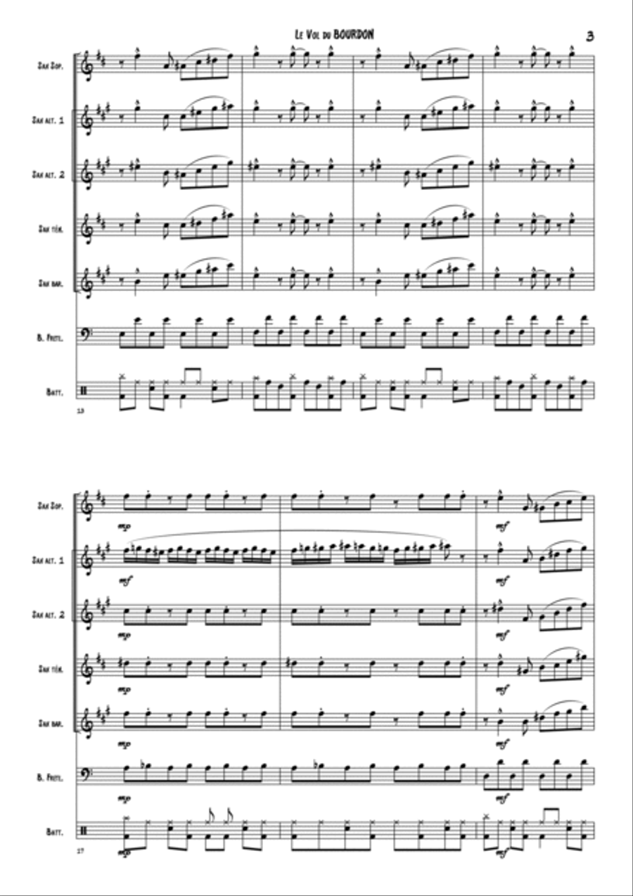 The Flight of the Bumble Bee Woodwind Quintet scores gallery preview page 4