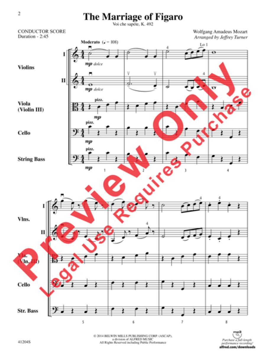 The Marriage of Figaro String Orchestra scores gallery preview page 3
