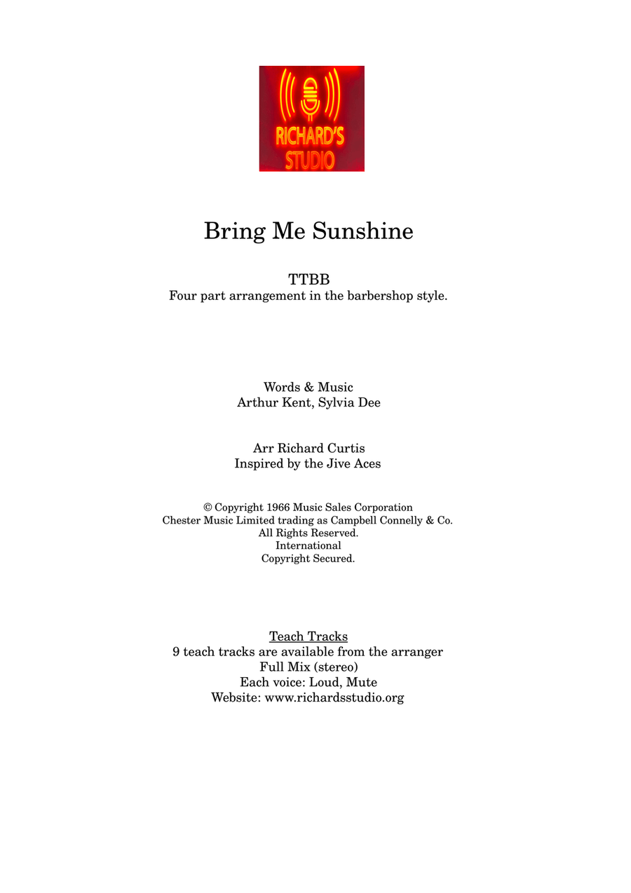 Bring Me Sunshine TTBB scores gallery preview page 1