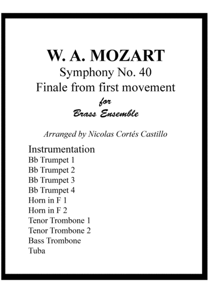Symphony No. 40 Finale from first movement - W. A. Mozart - Brass Ensemble image number null