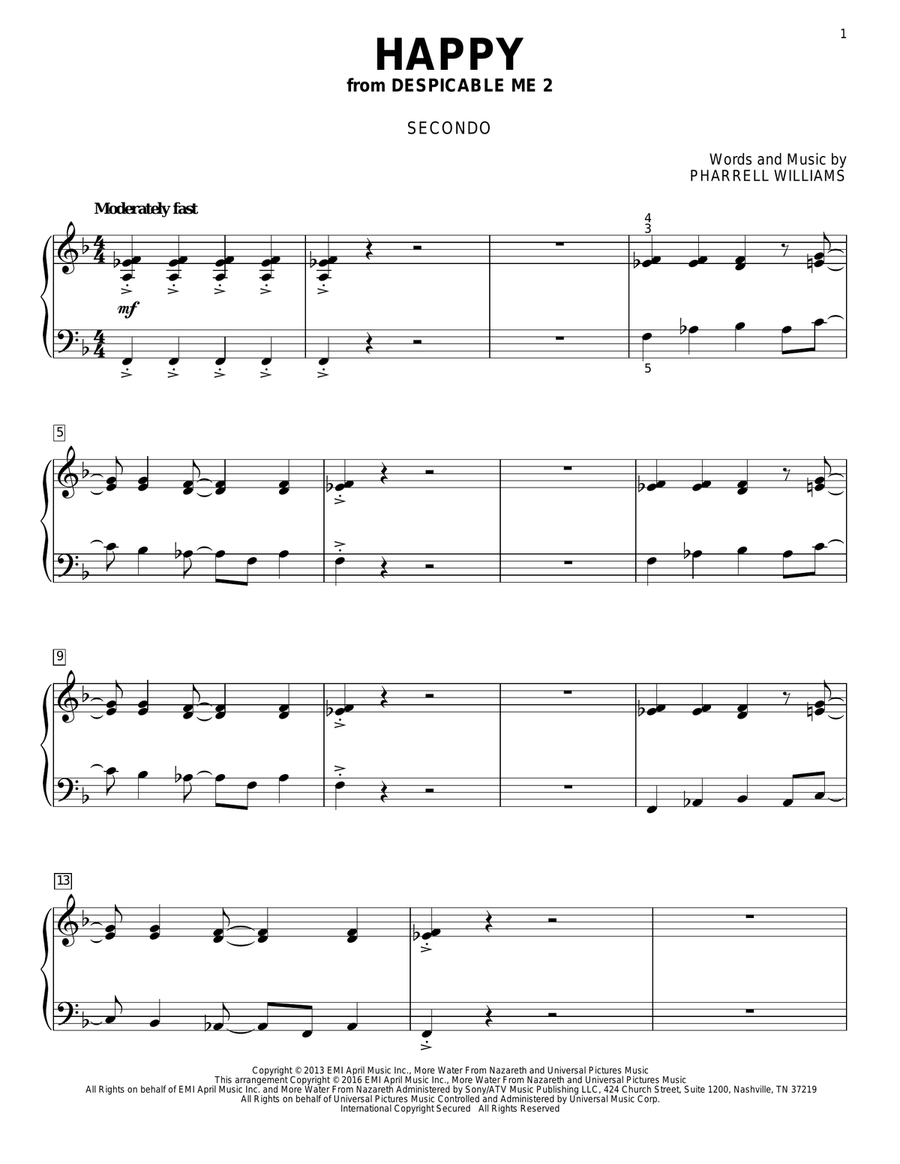 Happy Happy Piano Duet scores gallery preview page 1