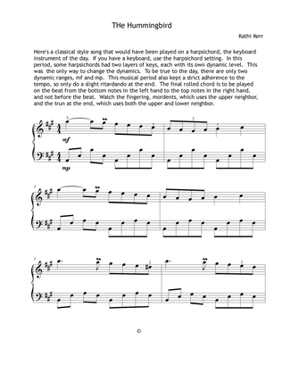 Piano solo late intermediate - The Hummingbird