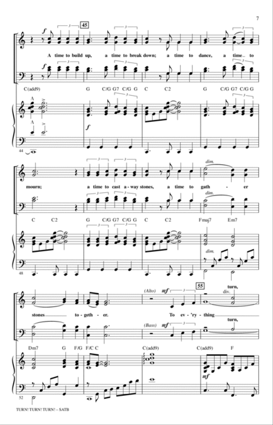 Turn! Turn! Turn! (To Everything There Is A Season) (arr. Roger Emerson) 4-Part scores gallery preview page 5