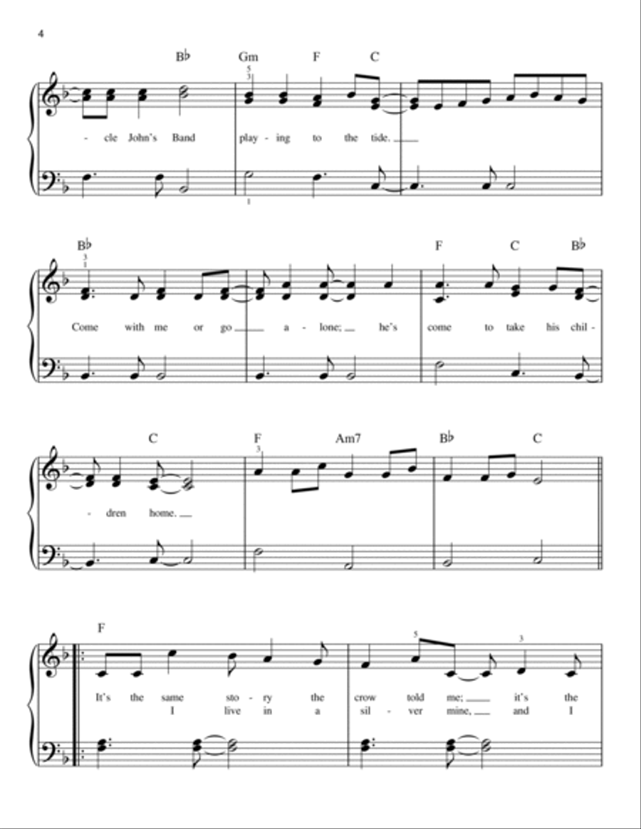 Uncle John's Band Uncle John's Band Easy Piano scores gallery preview page 4