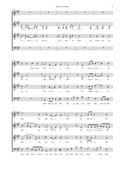 Past two o'clock for mixed voice choir (SATB) image number null