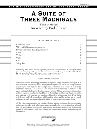 A Suite of Three Madrigals: Score