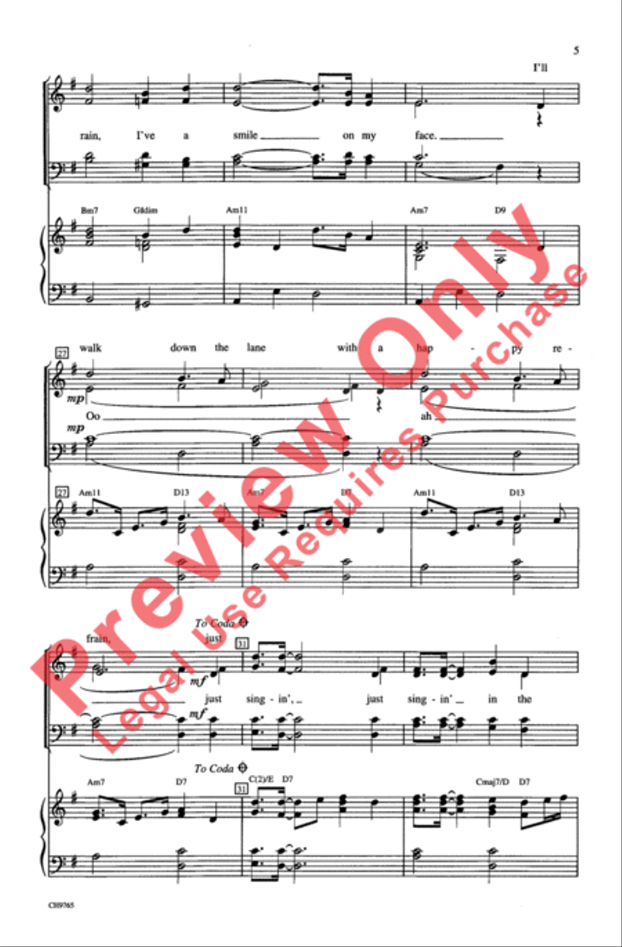 Singin' in the Rain Singin' in the Rain 4-Part scores gallery preview page 5
